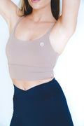 I Am Confident Beige Cropped Tank