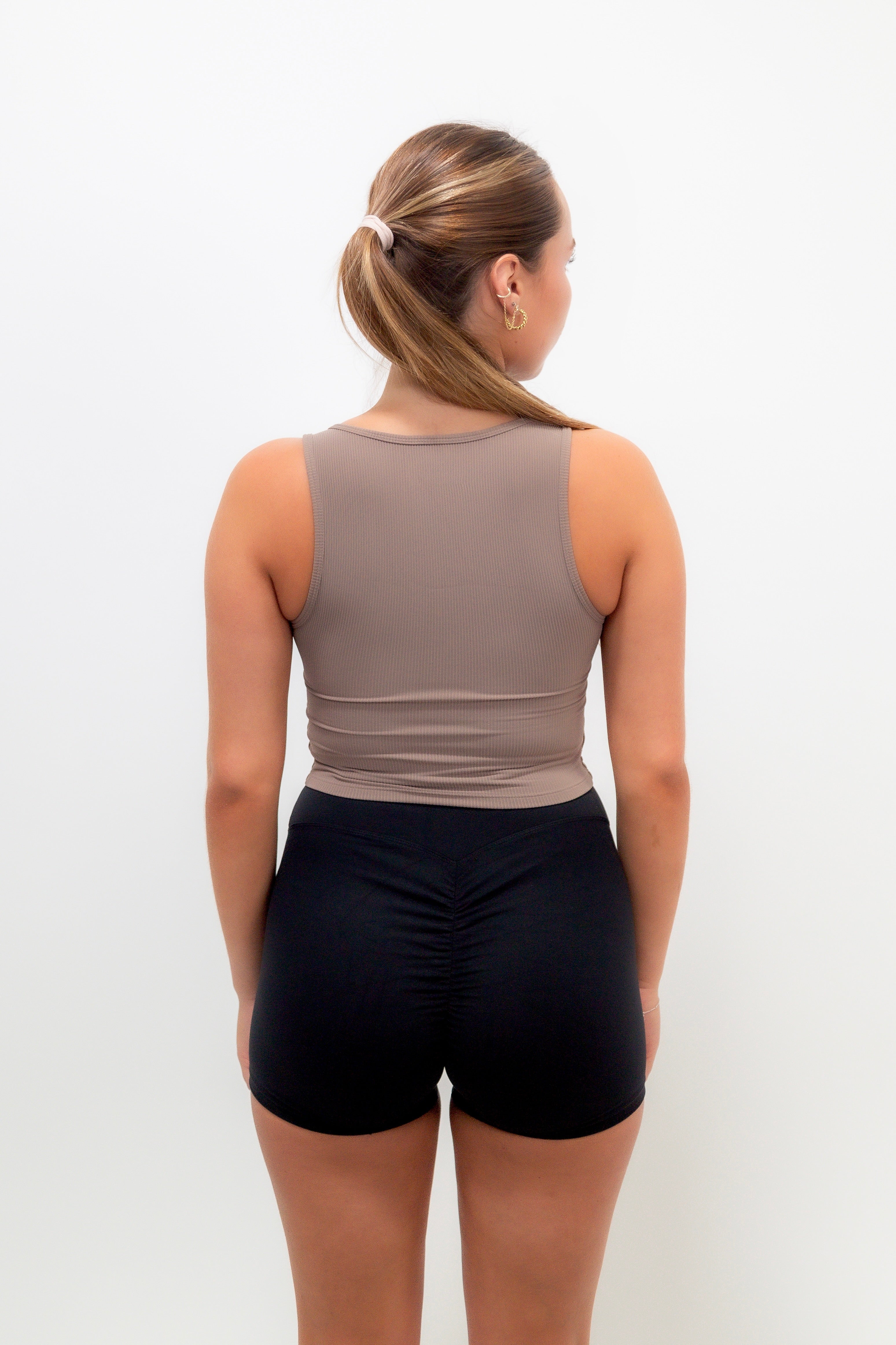 I Am Self Love Ribbed Quick-Dry Butter Taupe Tank